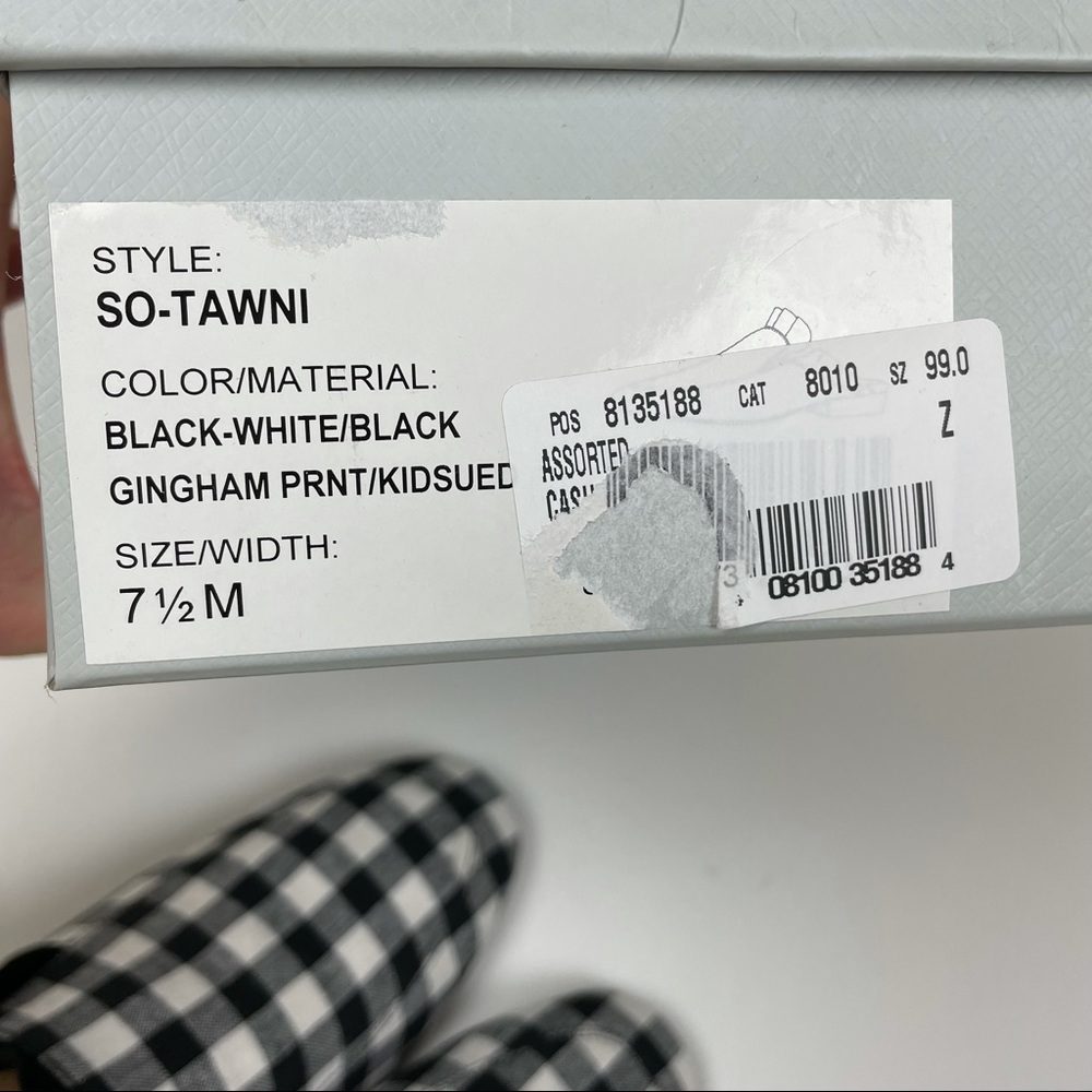 Sole Society Mules Black White Gingham 7.5 NEW - Picture 7 of 7